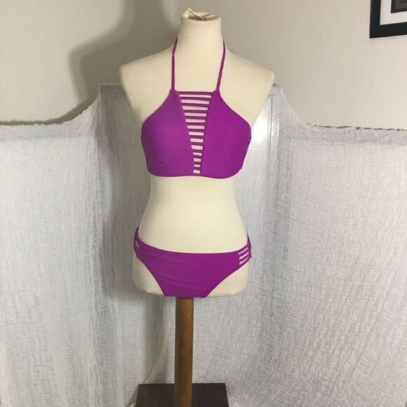 No Boundaries Purple/Pink Two Piece Swimset Size Small (3-5) - Picture 2 of 7
